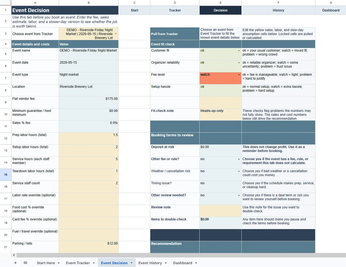 Event ROI Workbook screenshot preview